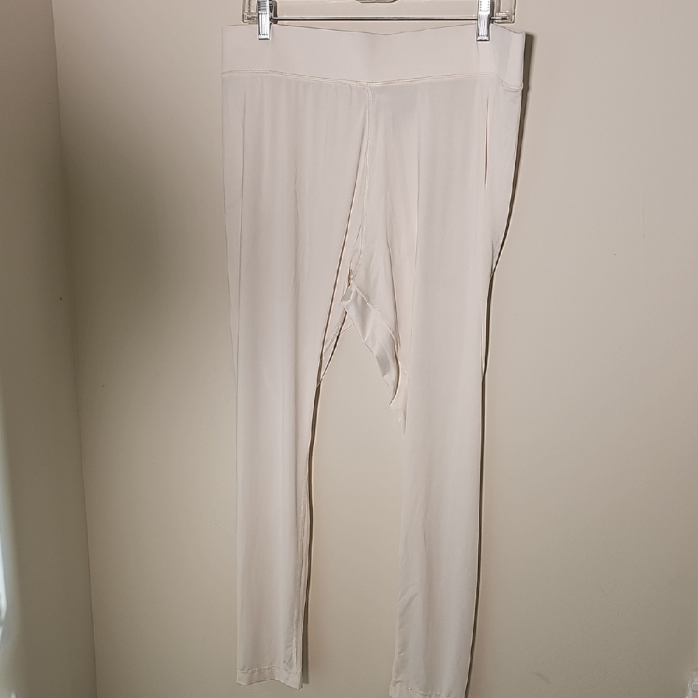 Cream High-Waisted Pants By LANDS END. Size XL. Comfy Cozy